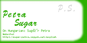 petra sugar business card